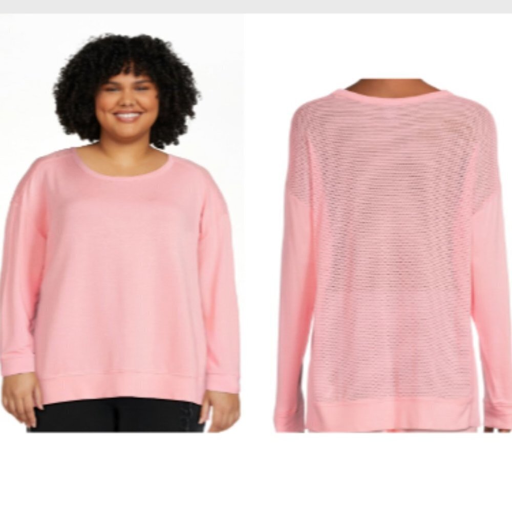 Avia Women’s Mesh Back Long Sleeve T-Shirt With Side Slit XXL 20
